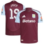Aston Villa Shirts - aston villa adidas home authentic shirt 2024-25 with jaden 19 cup printing Collection of Official Fan Gear