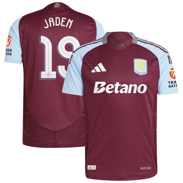 Aston Villa Shirts - aston villa adidas home authentic shirt 2024-25 with jaden 19 cup printing Collection of Official Fan Gear