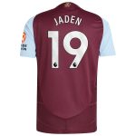 Aston Villa Shirts - aston villa adidas home authentic shirt 2024-25 with jaden 19 printing Collection of Official Fan Gear