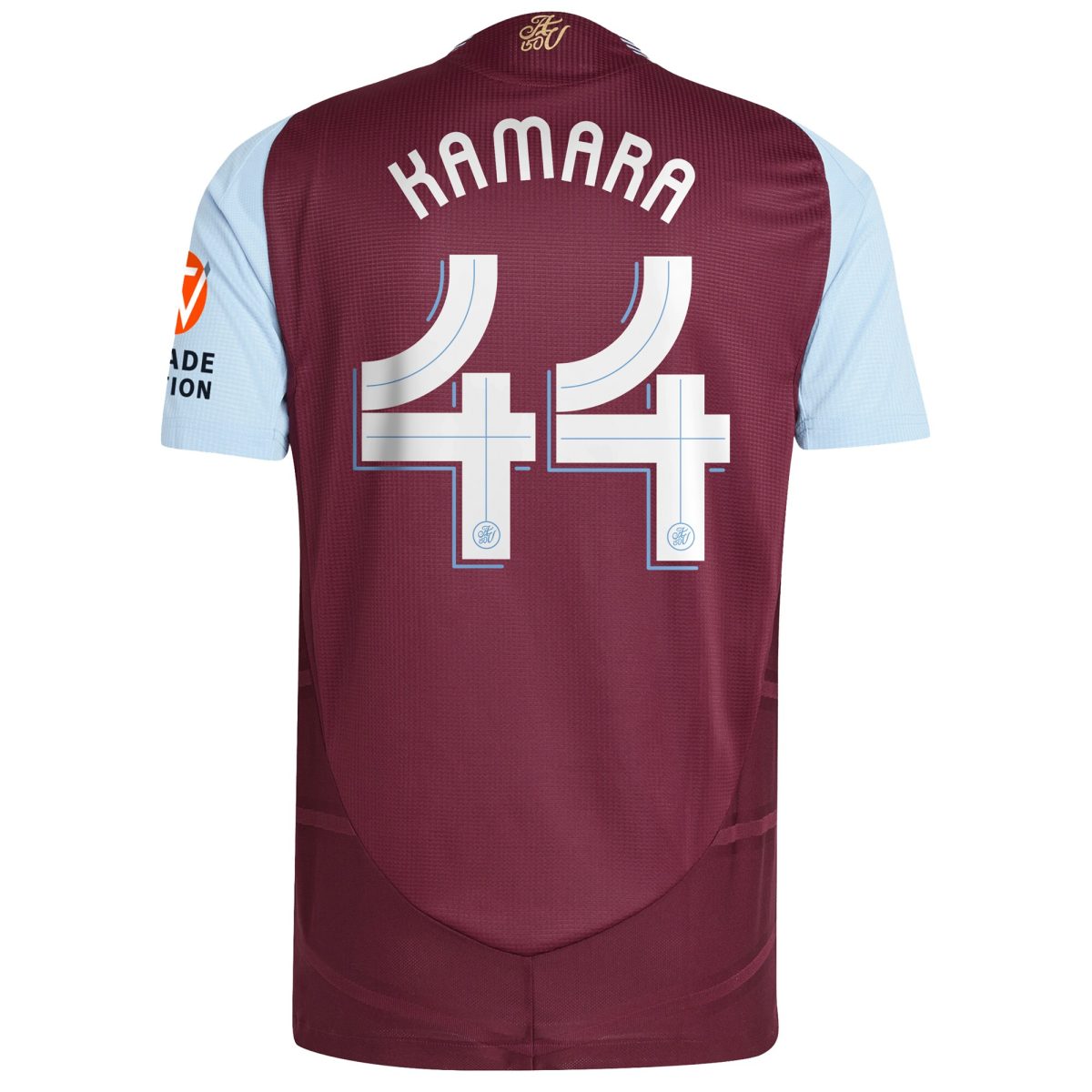 Aston Villa Shirts - aston villa adidas home authentic shirt 2024-25 with kamara 44 cup printing Collection of Official Fan Gear
