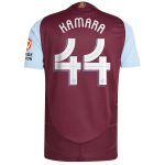 Aston Villa Shirts - aston villa adidas home authentic shirt 2024-25 with kamara 44 cup printing Collection of Official Fan Gear