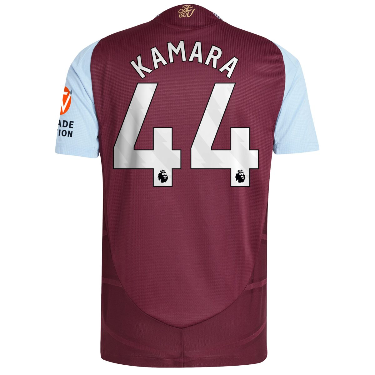 Aston Villa Shirts - aston villa adidas home authentic shirt 2024-25 with kamara 44 printing Collection of Official Fan Gear