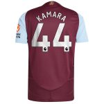 Aston Villa Shirts - aston villa adidas home authentic shirt 2024-25 with kamara 44 printing Collection of Official Fan Gear