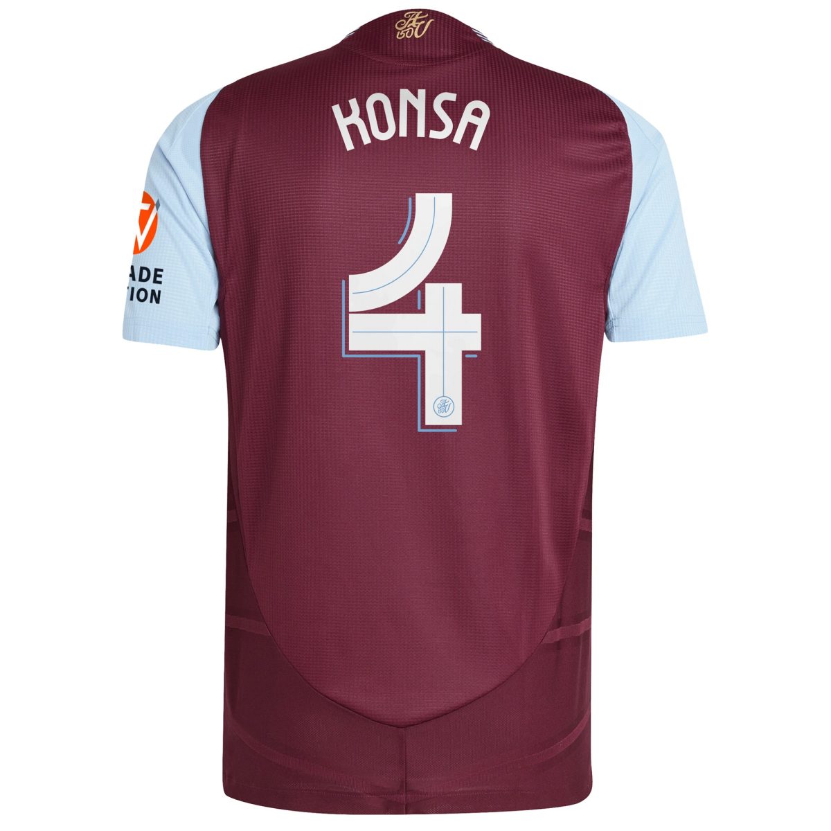 Aston Villa Shirts - aston villa adidas home authentic shirt 2024-25 with konsa 4 cup printing Collection of Official Fan Gear