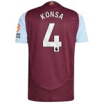 Aston Villa Shirts - aston villa adidas home authentic shirt 2024-25 with konsa 4 printing Collection of Official Fan Gear