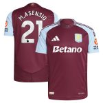 Aston Villa Shirts - aston villa adidas home authentic shirt 2024-25 with m.asensio 21 printing Collection of Official Fan Gear