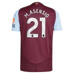 Aston Villa Shirts - aston villa adidas home authentic shirt 2024-25 with m.asensio 21 printing Collection of Official Fan Gear
