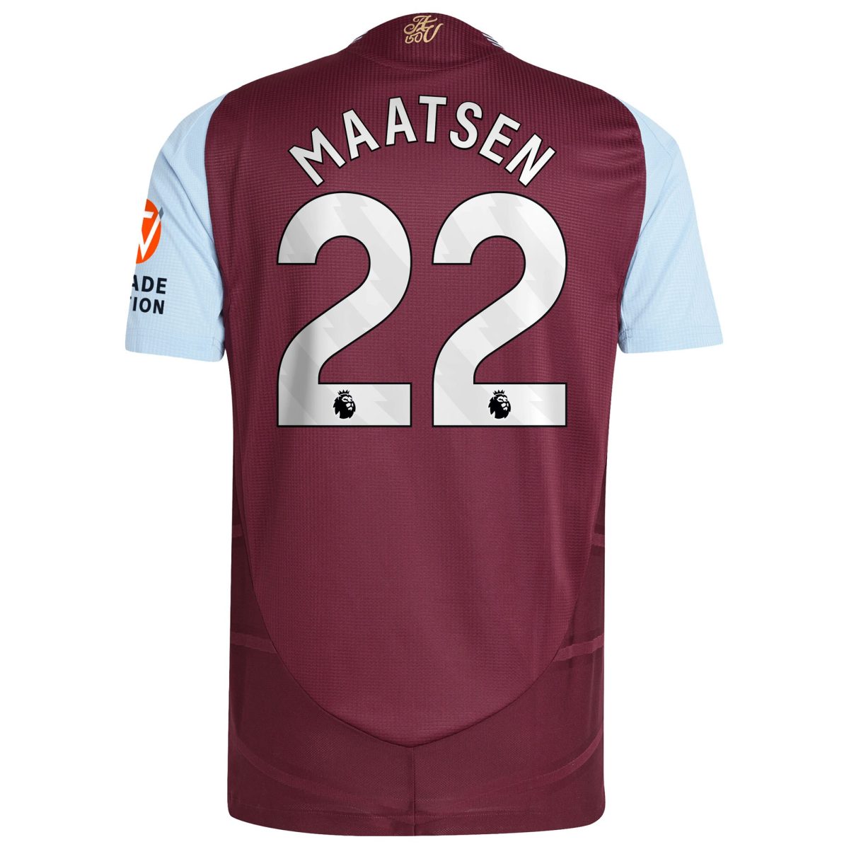 Aston Villa Shirts - aston villa adidas home authentic shirt 2024-25 with maatsen 22 printing Collection of Official Fan Gear