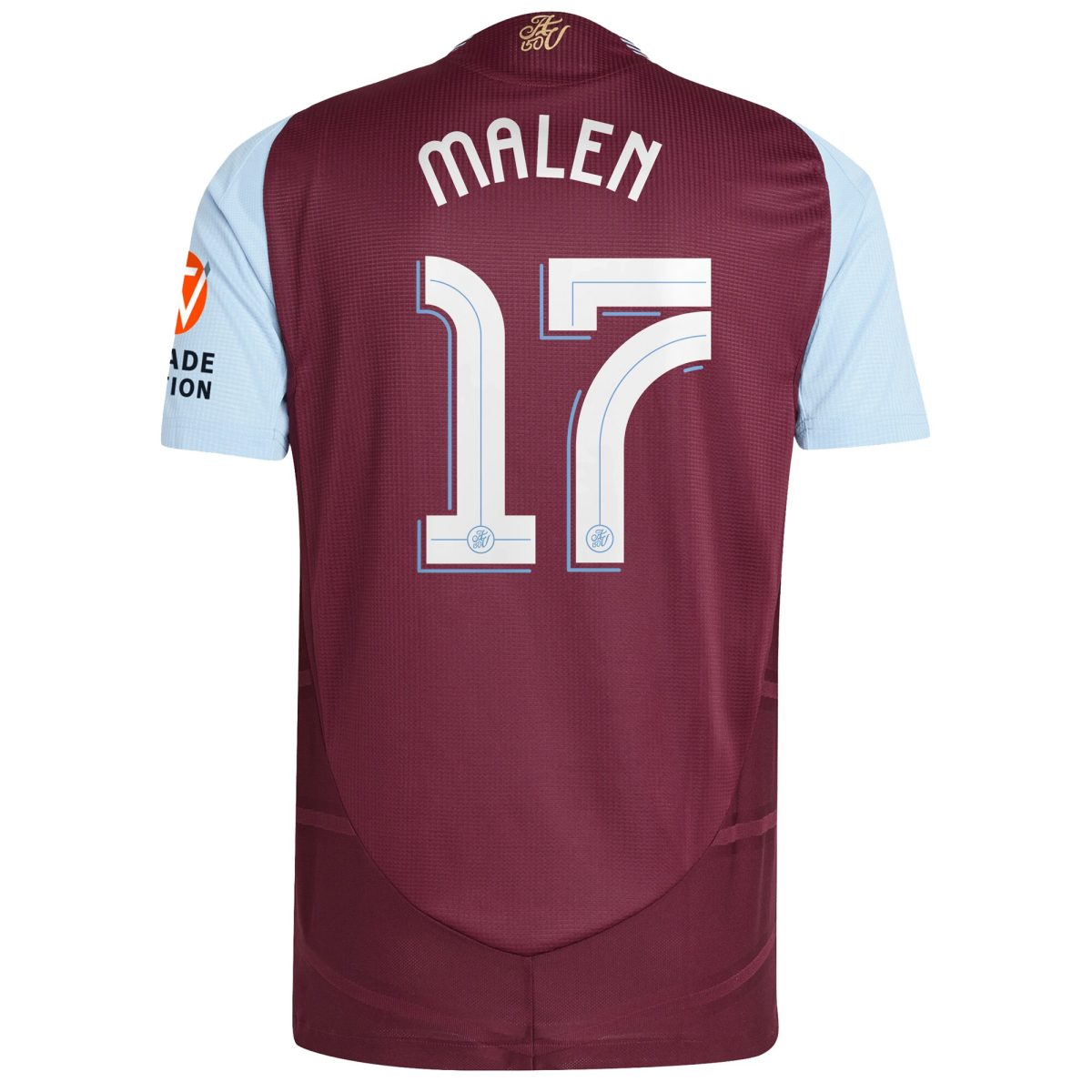 Aston Villa Shirts - aston villa adidas home authentic shirt 2024-25 with malen 17 cup printing Collection of Official Fan Gear