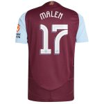 Aston Villa Shirts - aston villa adidas home authentic shirt 2024-25 with malen 17 cup printing Collection of Official Fan Gear