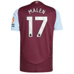 Aston Villa Shirts - aston villa adidas home authentic shirt 2024-25 with malen 17 printing Collection of Official Fan Gear