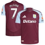 Aston Villa Shirts - aston villa adidas home authentic shirt 2024-25 with mcginn 7 printing Collection of Official Fan Gear