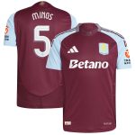 Aston Villa Shirts - aston villa adidas home authentic shirt 2024-25 with mings 5 cup printing Collection of Official Fan Gear