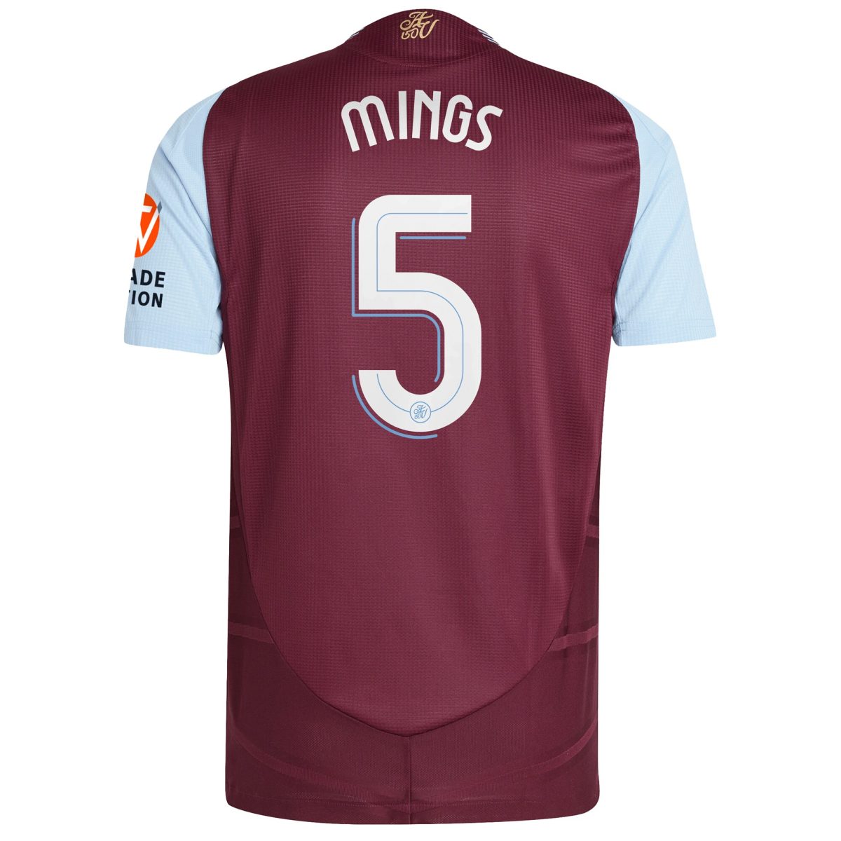 Aston Villa Shirts - aston villa adidas home authentic shirt 2024-25 with mings 5 cup printing Collection of Official Fan Gear