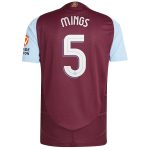 Aston Villa Shirts - aston villa adidas home authentic shirt 2024-25 with mings 5 cup printing Collection of Official Fan Gear