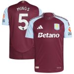 Aston Villa Shirts - aston villa adidas home authentic shirt 2024-25 with mings 5 printing Collection of Official Fan Gear