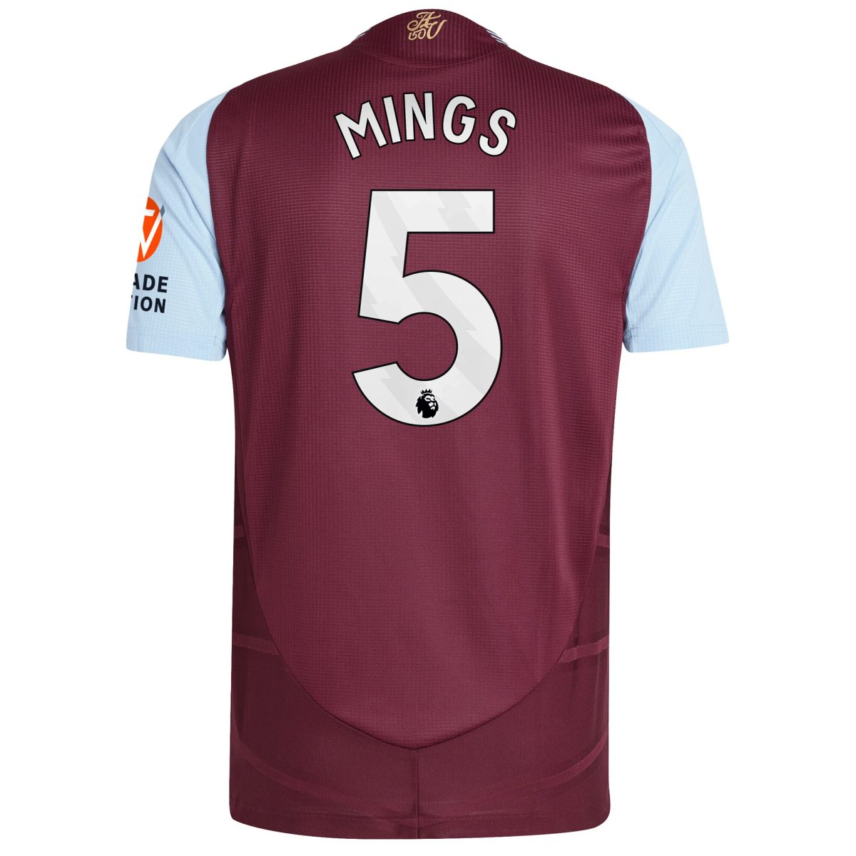 Aston Villa Shirts - aston villa adidas home authentic shirt 2024-25 with mings 5 printing Collection of Official Fan Gear