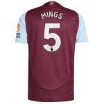 Aston Villa Shirts - aston villa adidas home authentic shirt 2024-25 with mings 5 printing Collection of Official Fan Gear
