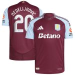 Aston Villa Shirts - aston villa adidas home authentic shirt 2024-25 with nedeljković 20 cup printing Collection of Official Fan Gear