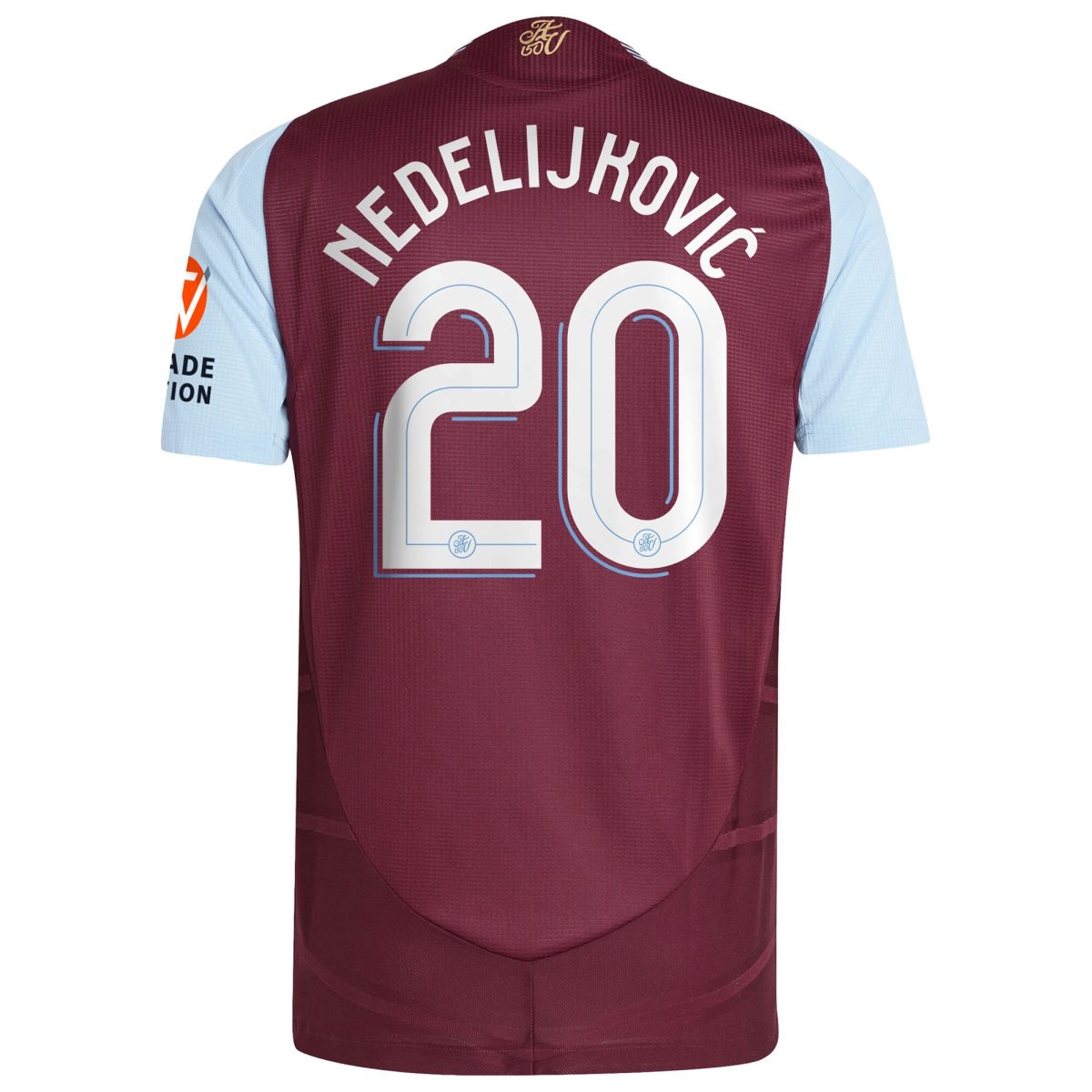 Aston Villa Shirts - aston villa adidas home authentic shirt 2024-25 with nedeljković 20 cup printing Collection of Official Fan Gear