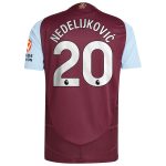 Aston Villa Shirts - aston villa adidas home authentic shirt 2024-25 with nedeljković 20 printing Collection of Official Fan Gear