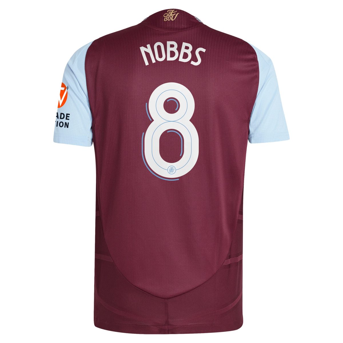 Aston Villa Shirts - aston villa adidas home authentic shirt 2024-25 with nobbs 8 cup printing Collection of Official Fan Gear