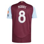 Aston Villa Shirts - aston villa adidas home authentic shirt 2024-25 with nobbs 8 cup printing Collection of Official Fan Gear