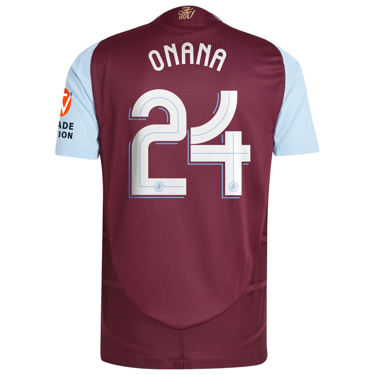 Aston Villa Shirts - aston villa adidas home authentic shirt 2024-25 with onana 24 cup printing Collection of Official Fan Gear