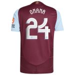 Aston Villa Shirts - aston villa adidas home authentic shirt 2024-25 with onana 24 cup printing Collection of Official Fan Gear