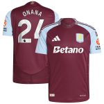 Aston Villa Shirts - aston villa adidas home authentic shirt 2024-25 with onana 24 printing Collection of Official Fan Gear