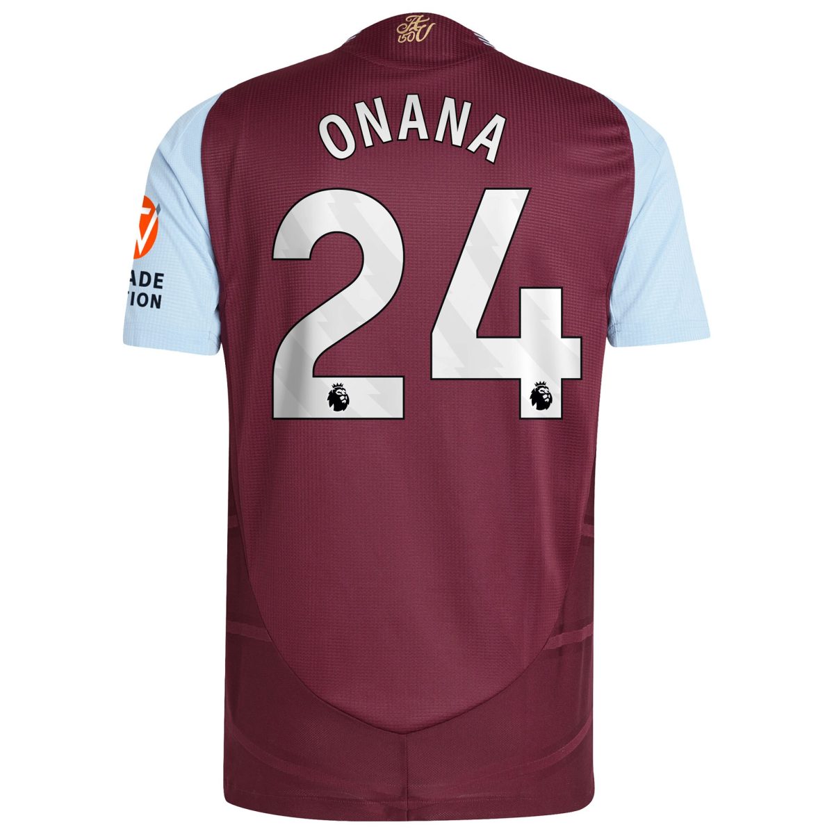 Aston Villa Shirts - aston villa adidas home authentic shirt 2024-25 with onana 24 printing Collection of Official Fan Gear