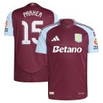 Aston Villa Shirts - aston villa adidas home authentic shirt 2024-25 with parker 15 cup printing Collection of Official Fan Gear