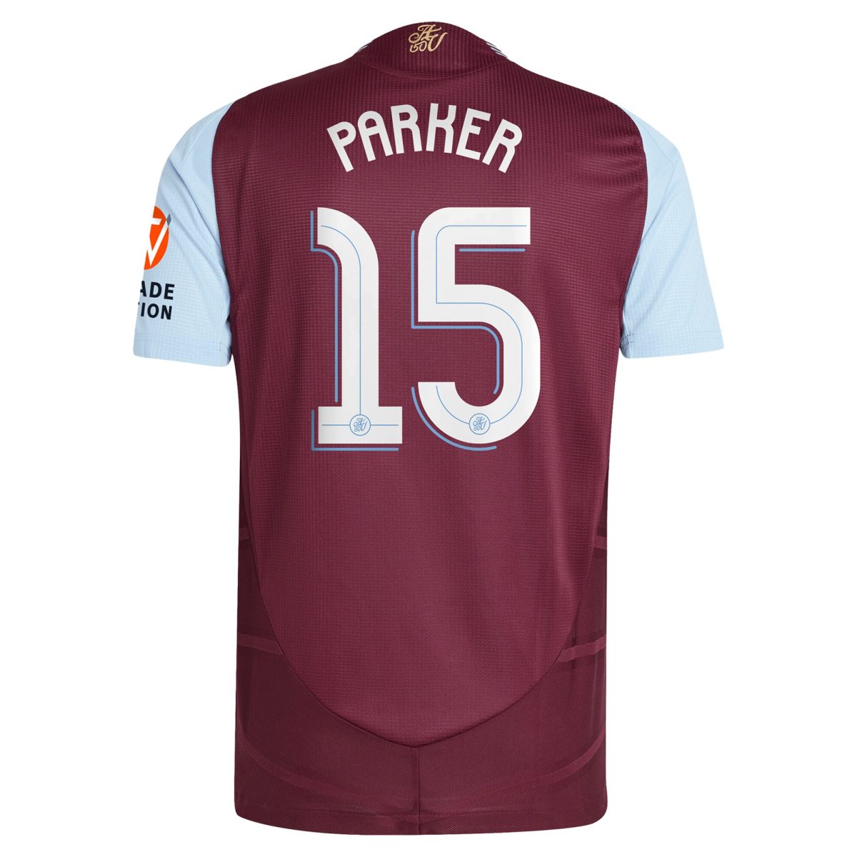 Aston Villa Shirts - aston villa adidas home authentic shirt 2024-25 with parker 15 cup printing Collection of Official Fan Gear