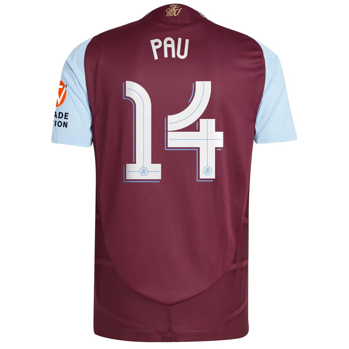 Aston Villa Shirts - aston villa adidas home authentic shirt 2024-25 with pau 14 cup printing Collection of Official Fan Gear