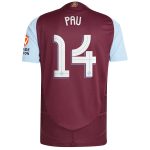 Aston Villa Shirts - aston villa adidas home authentic shirt 2024-25 with pau 14 cup printing Collection of Official Fan Gear