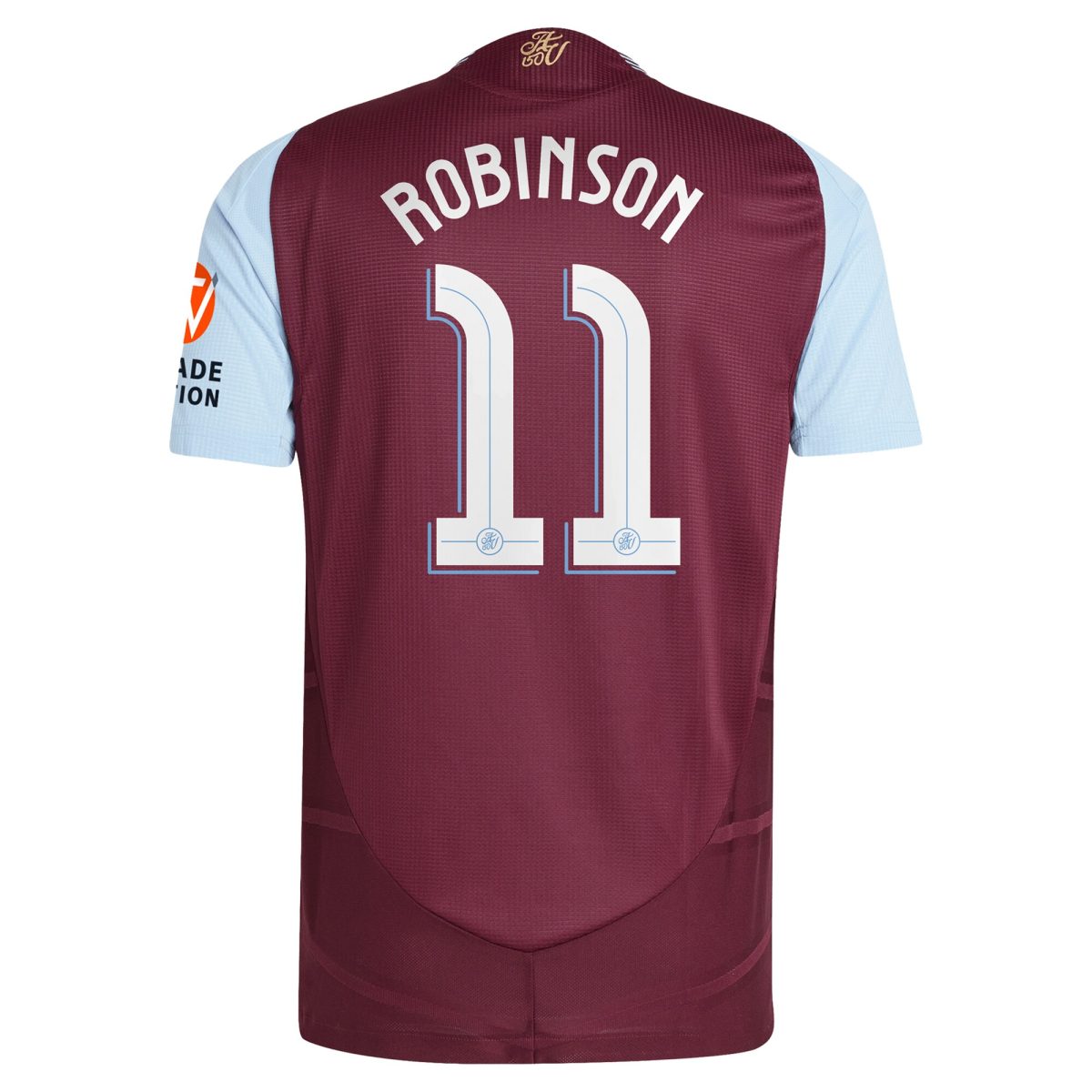 Aston Villa Shirts - aston villa adidas home authentic shirt 2024-25 with robinson 11 cup printing Collection of Official Fan Gear