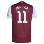 Aston Villa Shirts - aston villa adidas home authentic shirt 2024-25 with robinson 11 cup printing Collection of Official Fan Gear