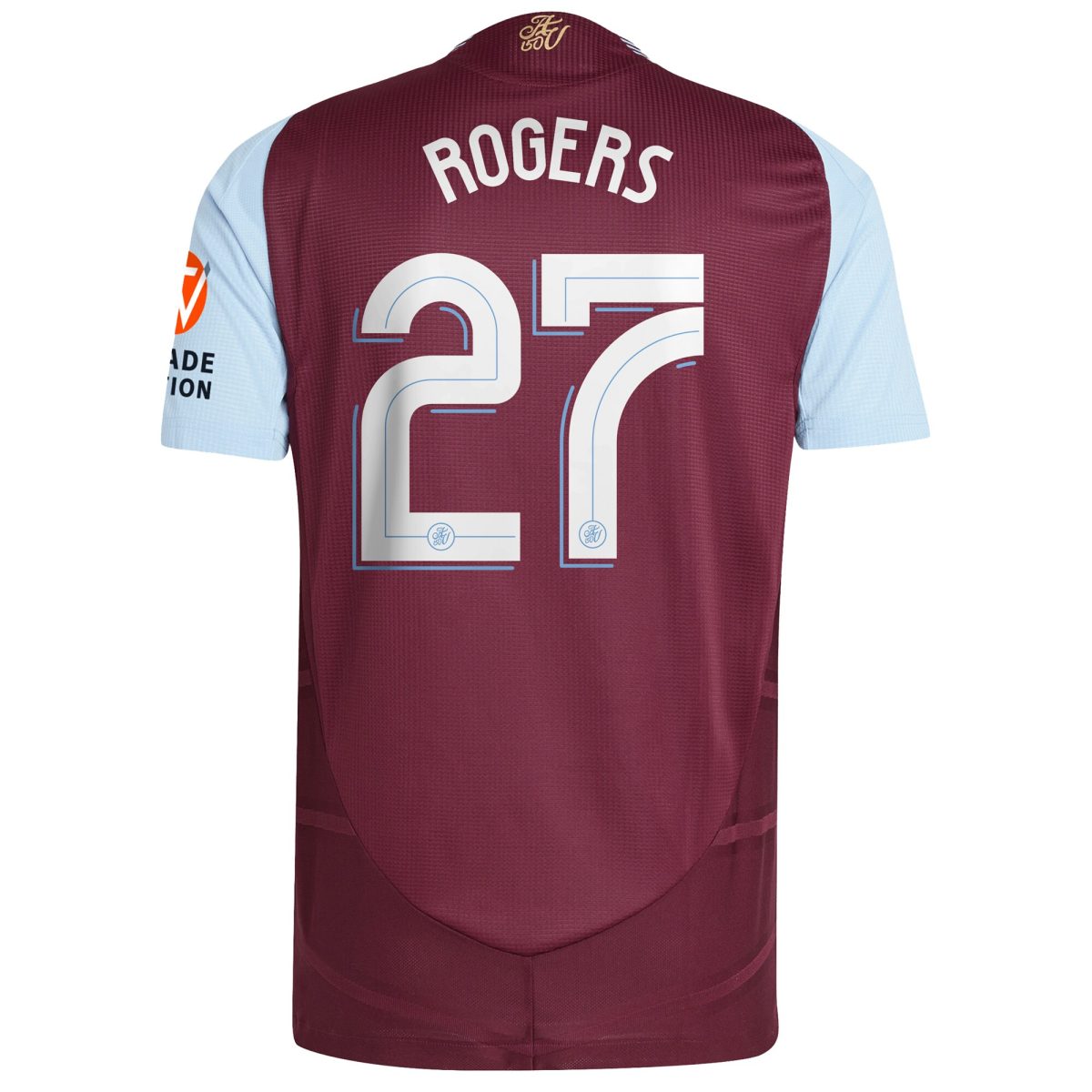 Aston Villa Shirts - aston villa adidas home authentic shirt 2024-25 with rogers 27 cup printing Collection of Official Fan Gear