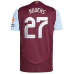 Aston Villa Shirts - aston villa adidas home authentic shirt 2024-25 with rogers 27 cup printing Collection of Official Fan Gear