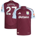 Aston Villa Shirts - aston villa adidas home authentic shirt 2024-25 with rogers 27 printing Collection of Official Fan Gear