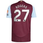 Aston Villa Shirts - aston villa adidas home authentic shirt 2024-25 with rogers 27 printing Collection of Official Fan Gear
