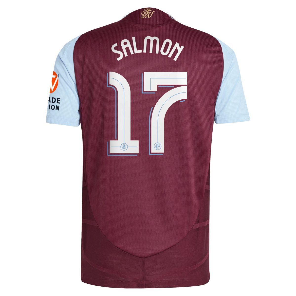 Aston Villa Shirts - aston villa adidas home authentic shirt 2024-25 with salmon 17 cup printing Collection of Official Fan Gear