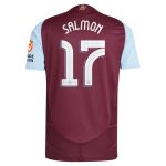Aston Villa Shirts - aston villa adidas home authentic shirt 2024-25 with salmon 17 cup printing Collection of Official Fan Gear