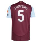 Aston Villa Shirts - aston villa adidas home authentic shirt 2024-25 with staniforth 5 cup printing Collection of Official Fan Gear