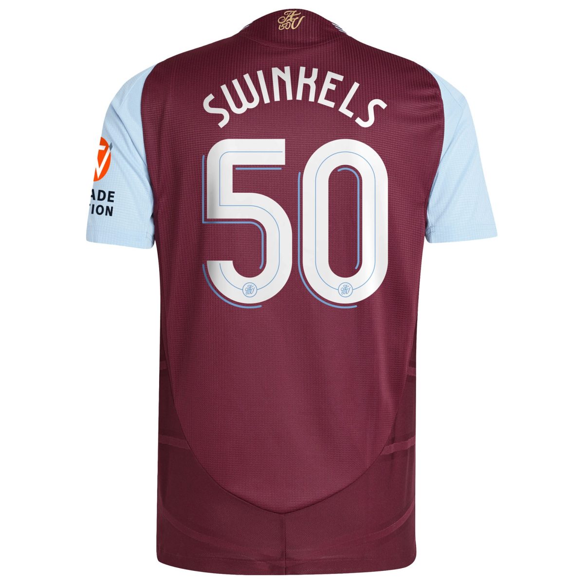 Aston Villa Shirts - aston villa adidas home authentic shirt 2024-25 with swinkels 50 cup printing Collection of Official Fan Gear