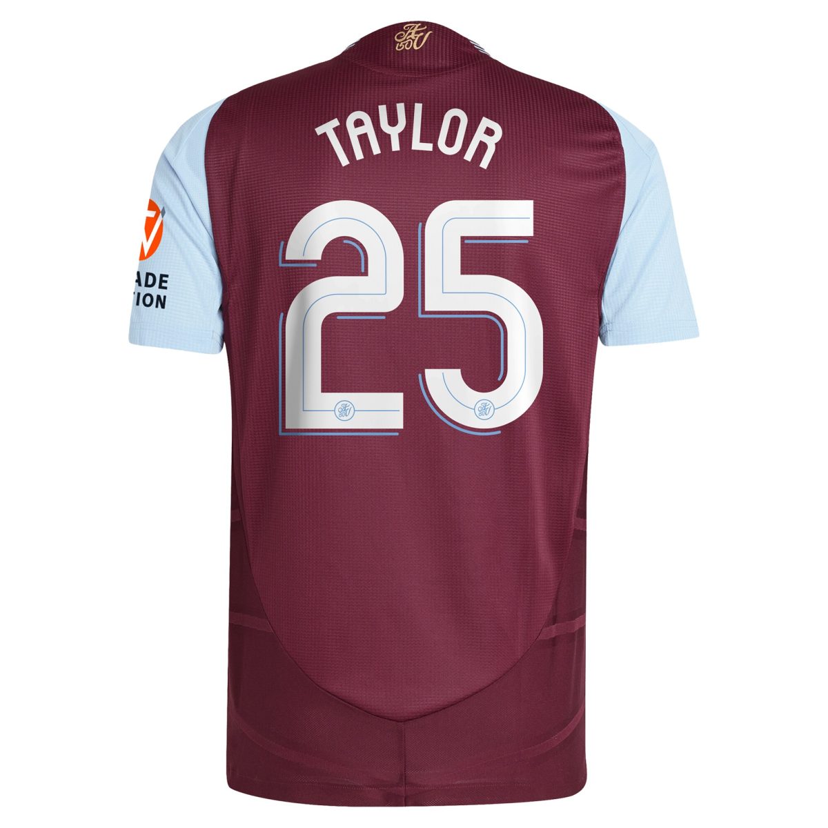 Aston Villa Shirts - aston villa adidas home authentic shirt 2024-25 with taylor 25 cup printing Collection of Official Fan Gear