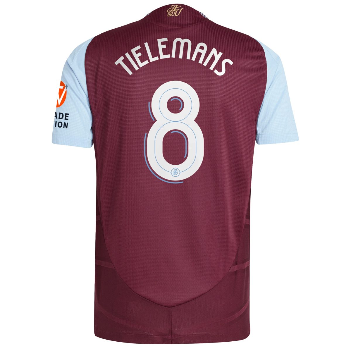 Aston Villa Shirts - aston villa adidas home authentic shirt 2024-25 with tielemans 8 cup printing Collection of Official Fan Gear