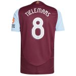 Aston Villa Shirts - aston villa adidas home authentic shirt 2024-25 with tielemans 8 cup printing Collection of Official Fan Gear
