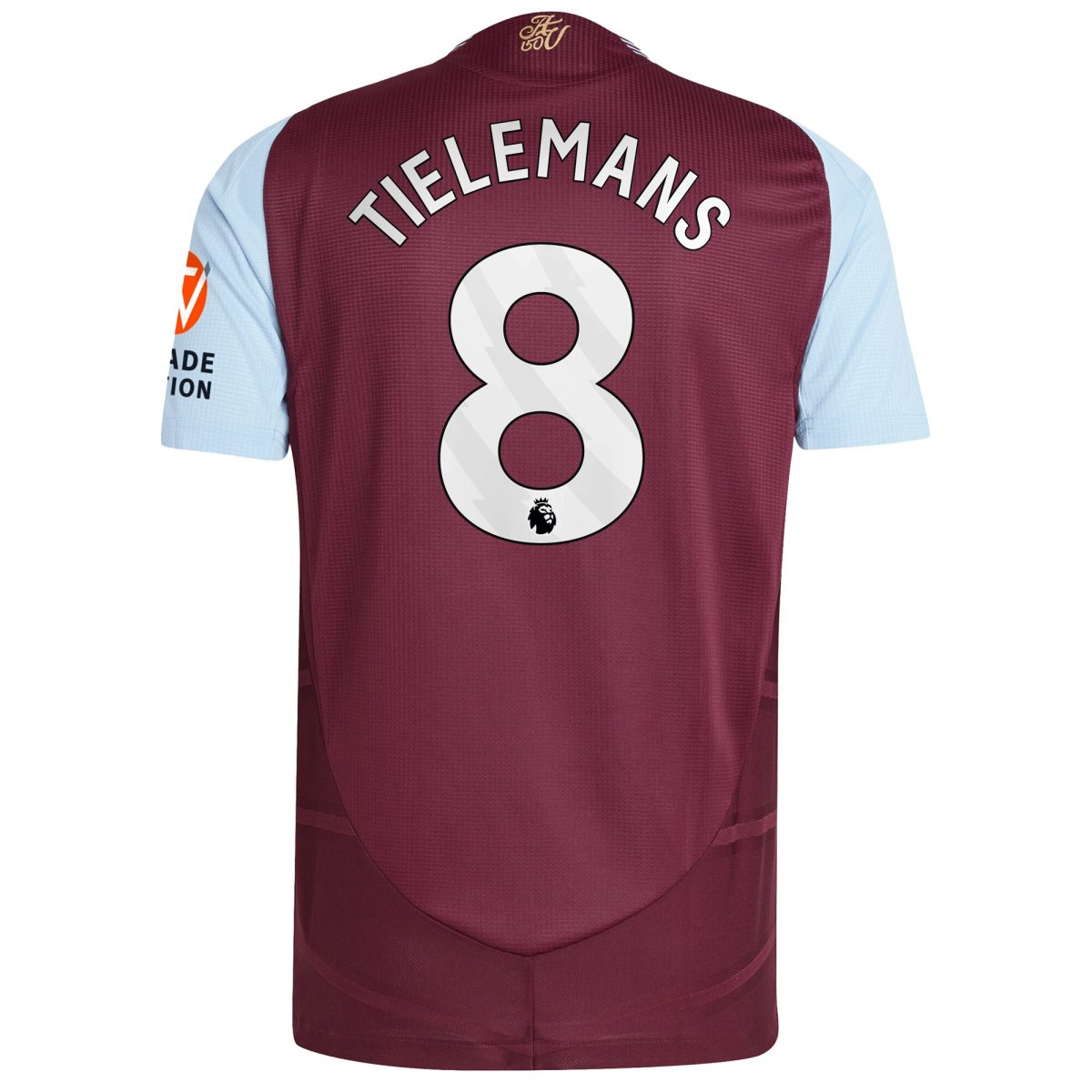 Aston Villa Shirts - aston villa adidas home authentic shirt 2024-25 with tielemans 8 printing Collection of Official Fan Gear