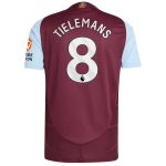 Aston Villa Shirts - aston villa adidas home authentic shirt 2024-25 with tielemans 8 printing Collection of Official Fan Gear